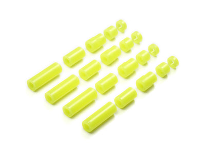 Tamiya 1/32 MINI 4WD Parts Lightweight Plastic Spacer Set (12/6.7/6/3/1.5mm)(Fluorescent Yellow)