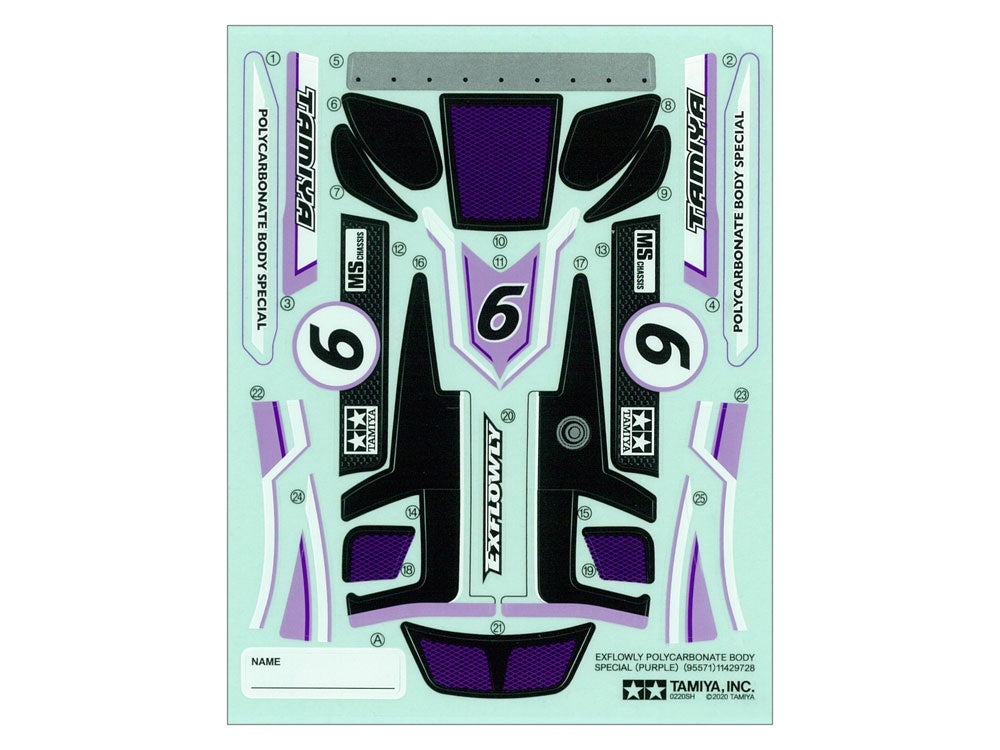 Tamiya 1/32 MINI 4WD Exflowly Polycarbonate Body Special (Purple) (MS Chassis) (Mini 4WD Limited)