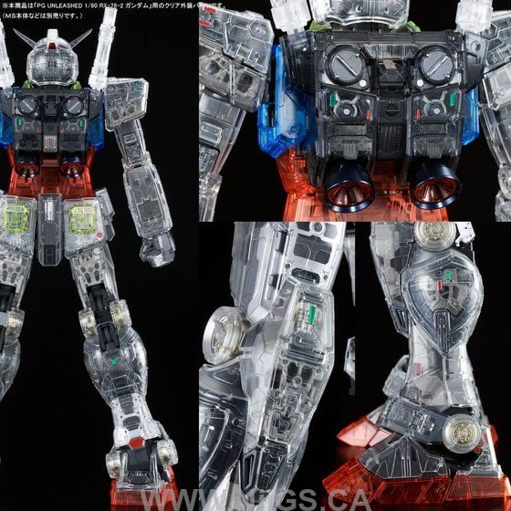 LIMITED Premium Bandai PG UNLEASHED 1/60 RX-78-2 Gundam Clear Color Body armor