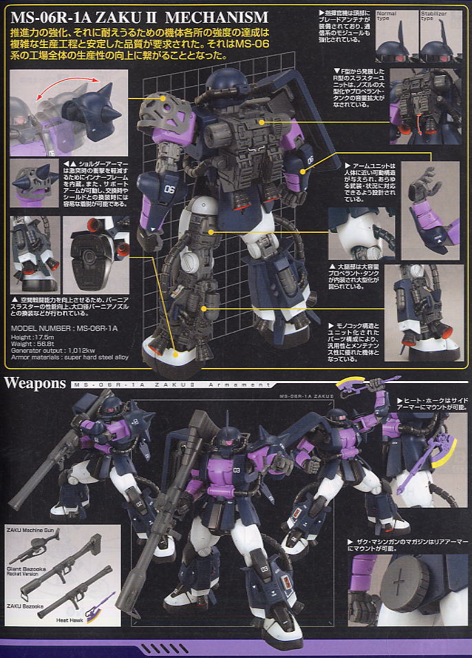 MG 1/100 MS06R ZAKU BLACK TRI-STARS Ver. 2.0