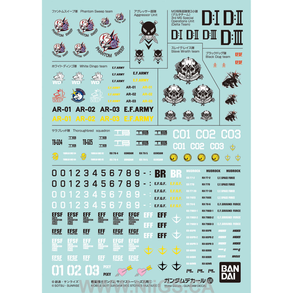 GUNDAM DECAL 136 - MOBILE SUIT GUNDAM SIDE STORIES MULTIUSE 1