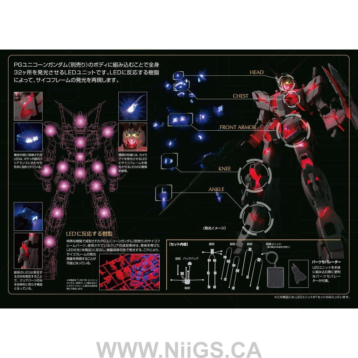 BANDAI HOBBY PG RX-0 Unicorn Gundam LED Unit