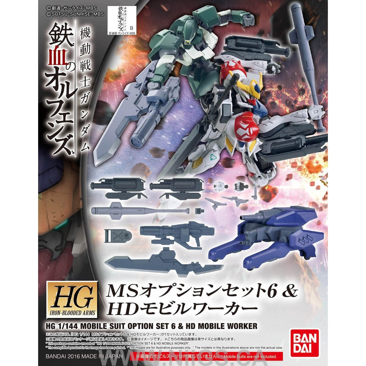 BANDAI HOBBY HG IBO 1/144 MS Option Set 6 & New Mobile Worker