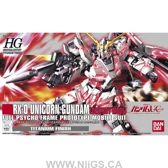 HGUC 1/144 #100 RX-0 Unicorn Gundam (Destroy Mode) Titanium Finish Ver