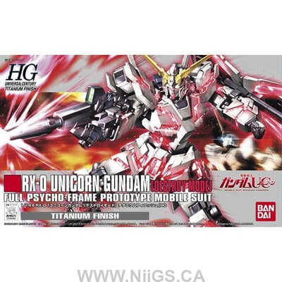 HGUC 1/144 #100 RX-0 Unicorn Gundam (Destroy Mode) Titanium Finish Ver