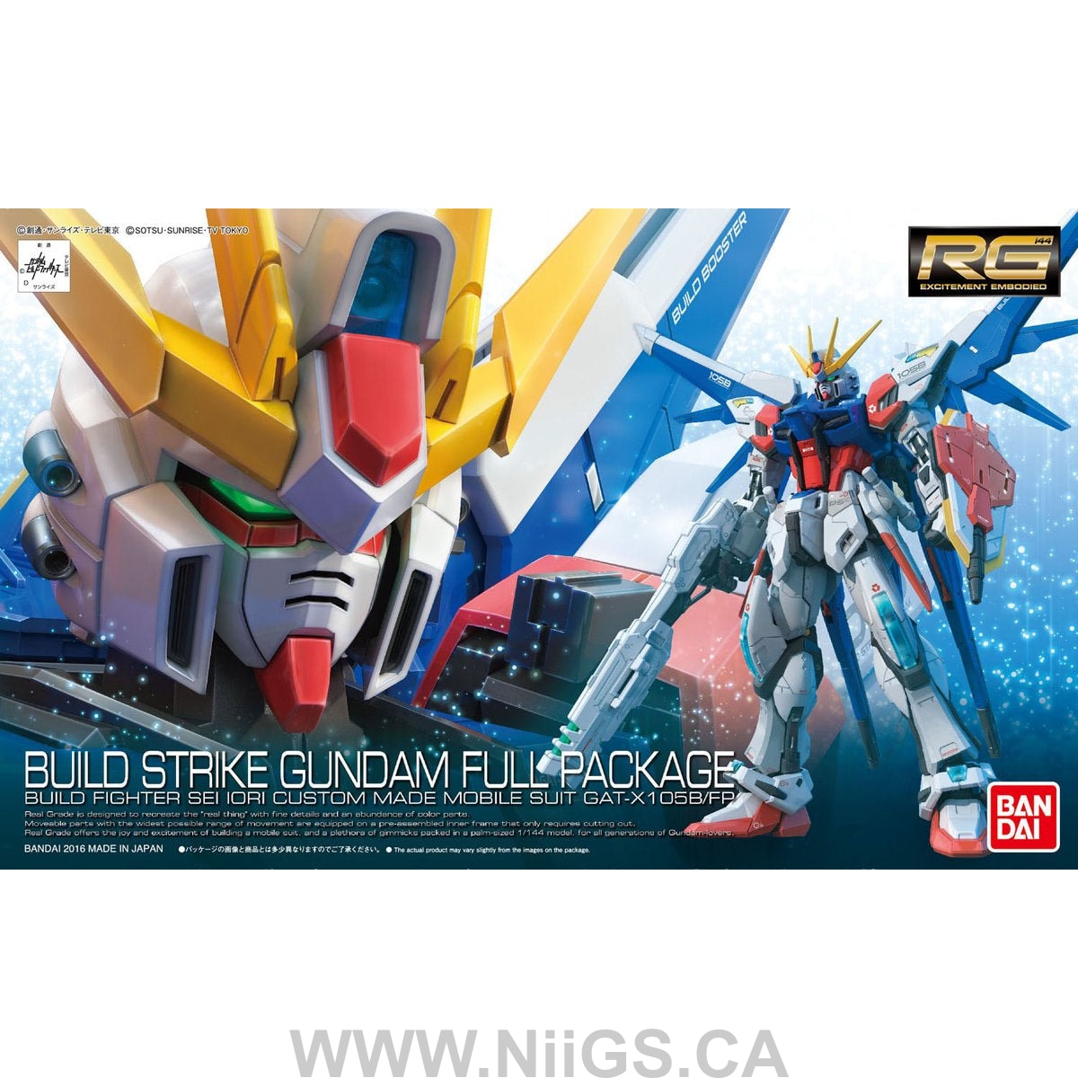 BANDAI Hobby RG 1/144 #23 Build Strike Gundam Full Package