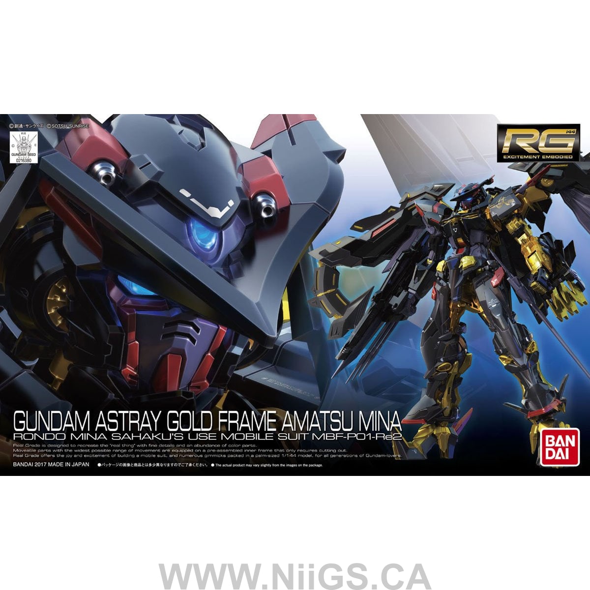 BANDAI Hobby RG 1/144 #24 Gundam Astray Gold Frame Amatsu Mina