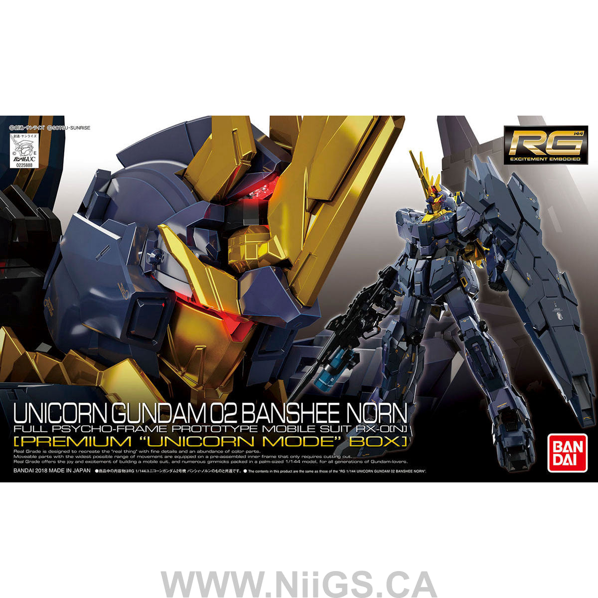 BANDAI HOBBY RG 1/144 Unicorn Gundam 02 Banshee Norn