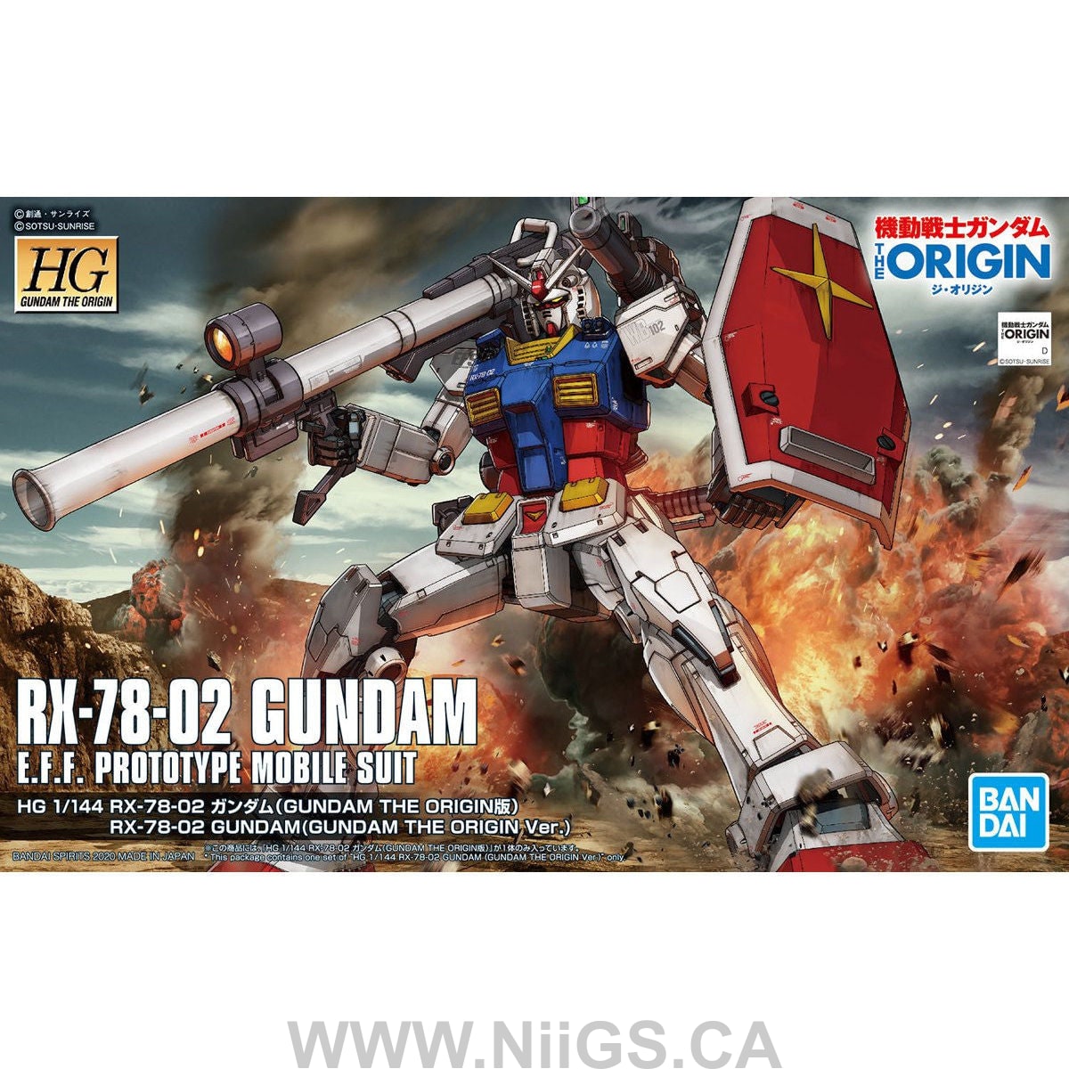 BANDAI HOBBY HG 1/144 RX-78-02 GUNDAM (GUNDAM THE ORIGIN Ver.)