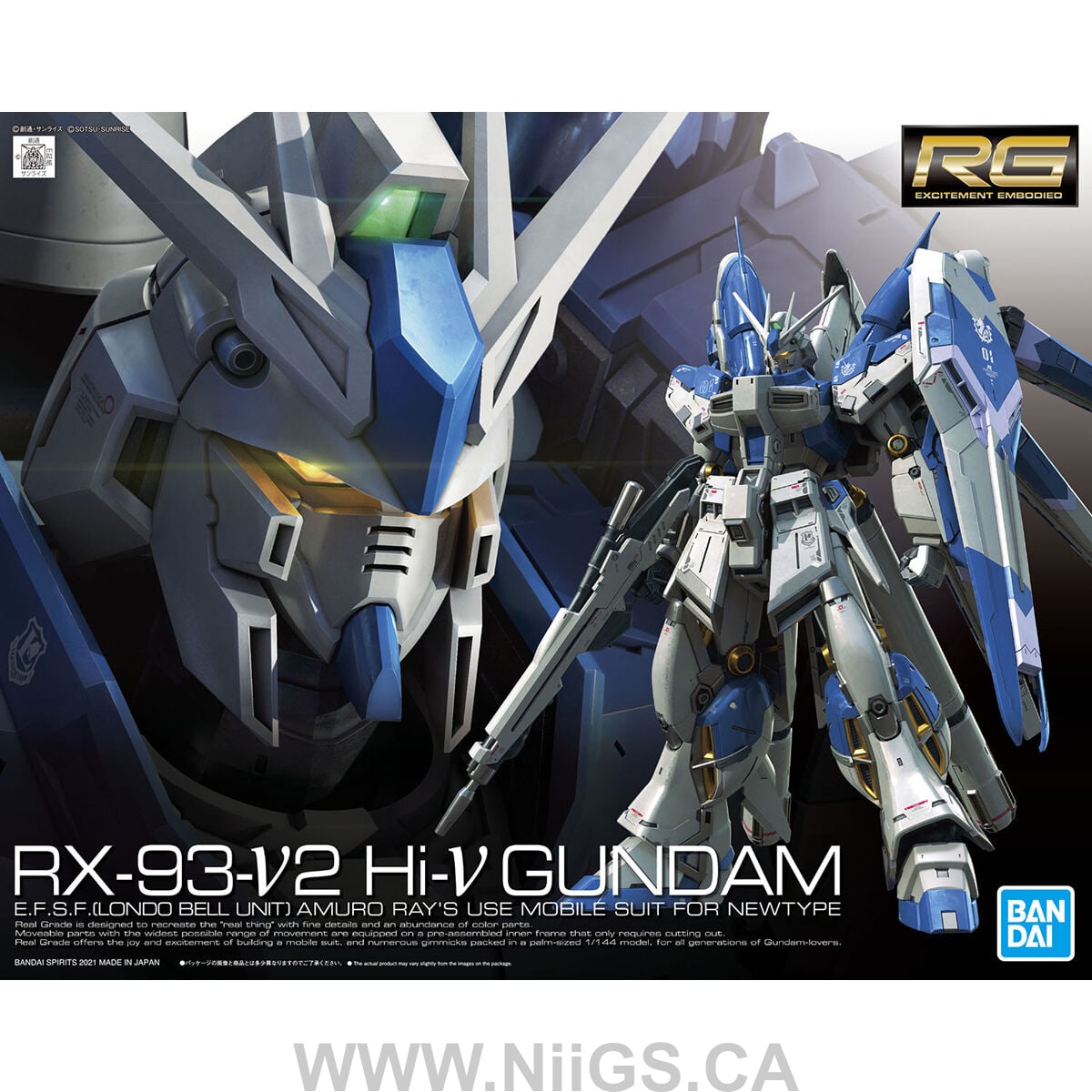 BANDAI HOBBY RG 1/144 Hi-v GUNDAM