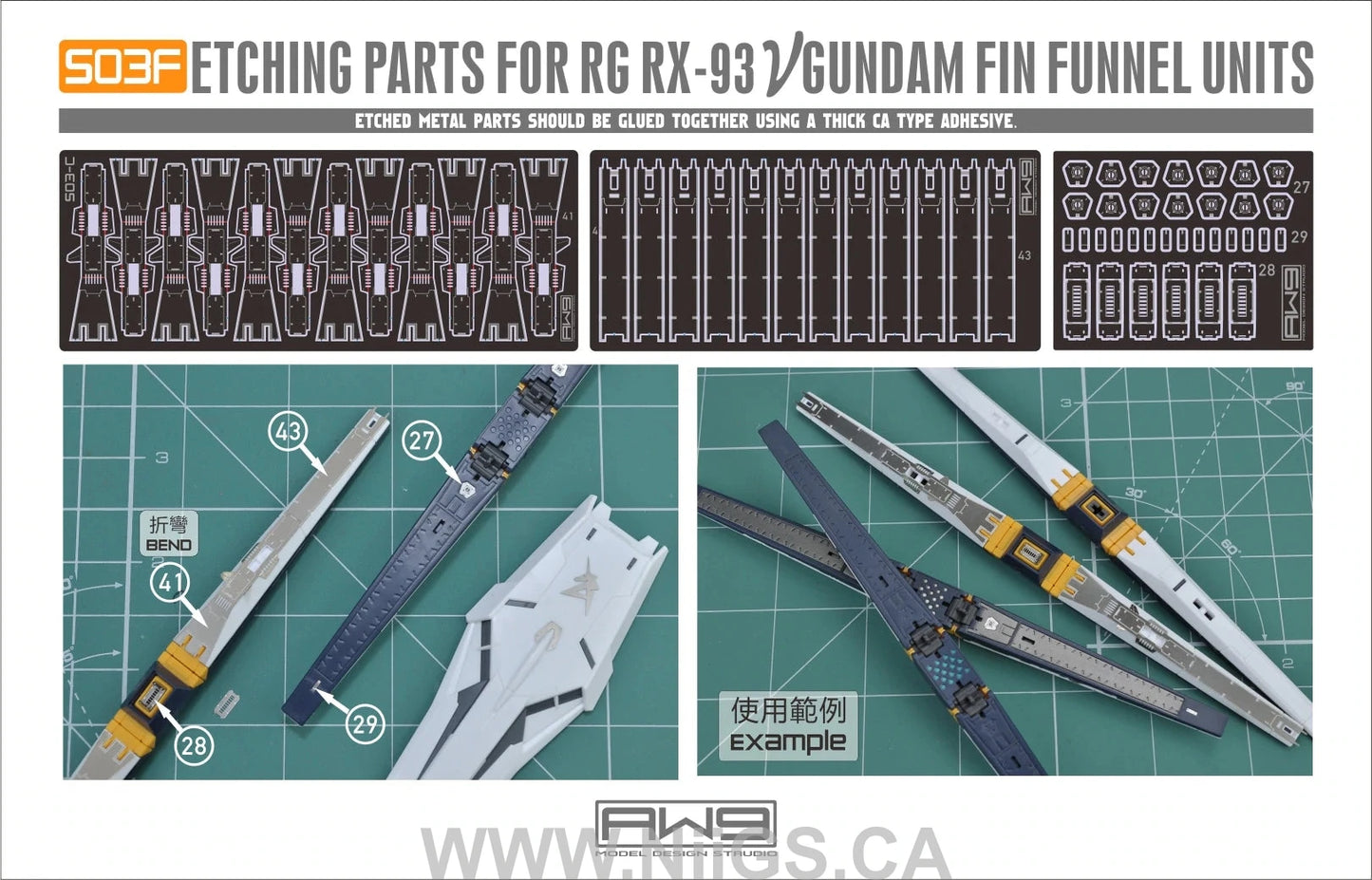 Madworks S03 Etching Parts for RG RX-93 Nu Gundam