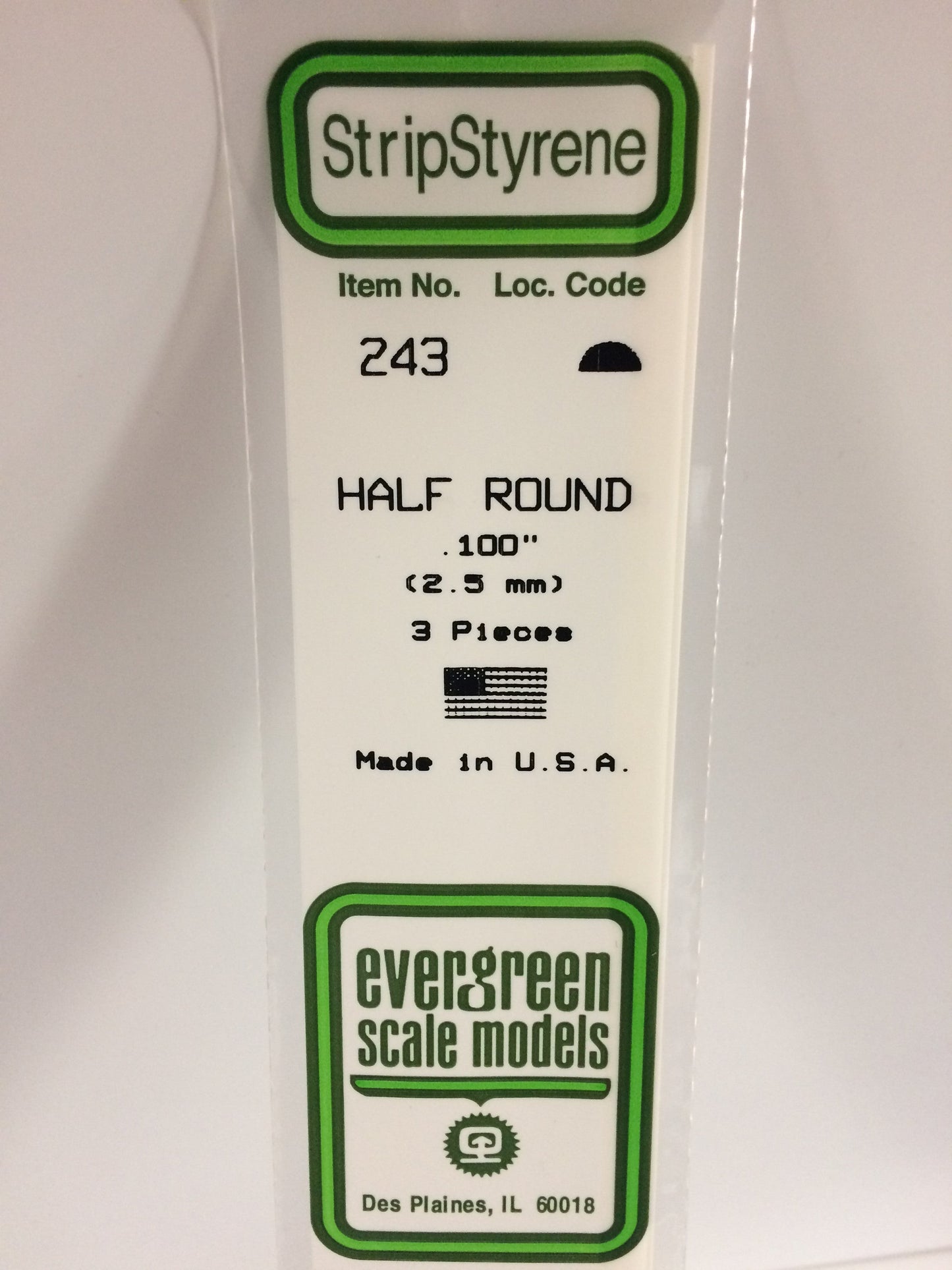 EVE243 HALF ROUND-.100" (3/PK)