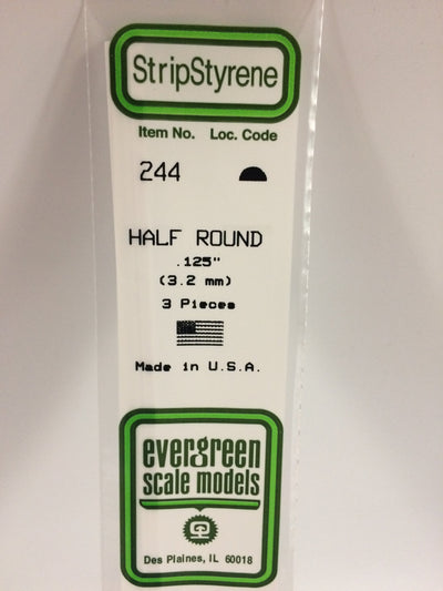 EVE244 HALF ROUND-.125" (3/PK)