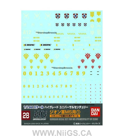 Gundam Decal 28 - Principality of Zeon