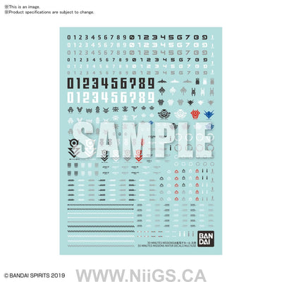 BANDAI 30 MINUTES MISSIONS WATER DECALS MULTIUSE 1