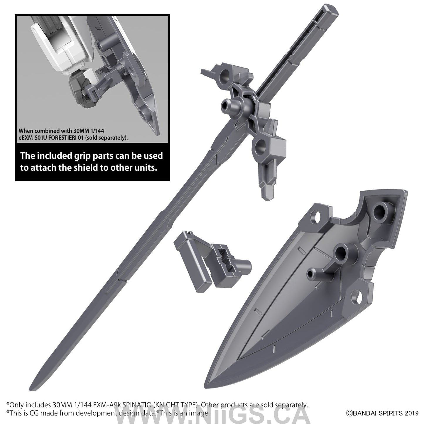 BANDAI Hobby 30MM 1/144 EXM-A9k SPINATIO (KNIGHT TYPE)