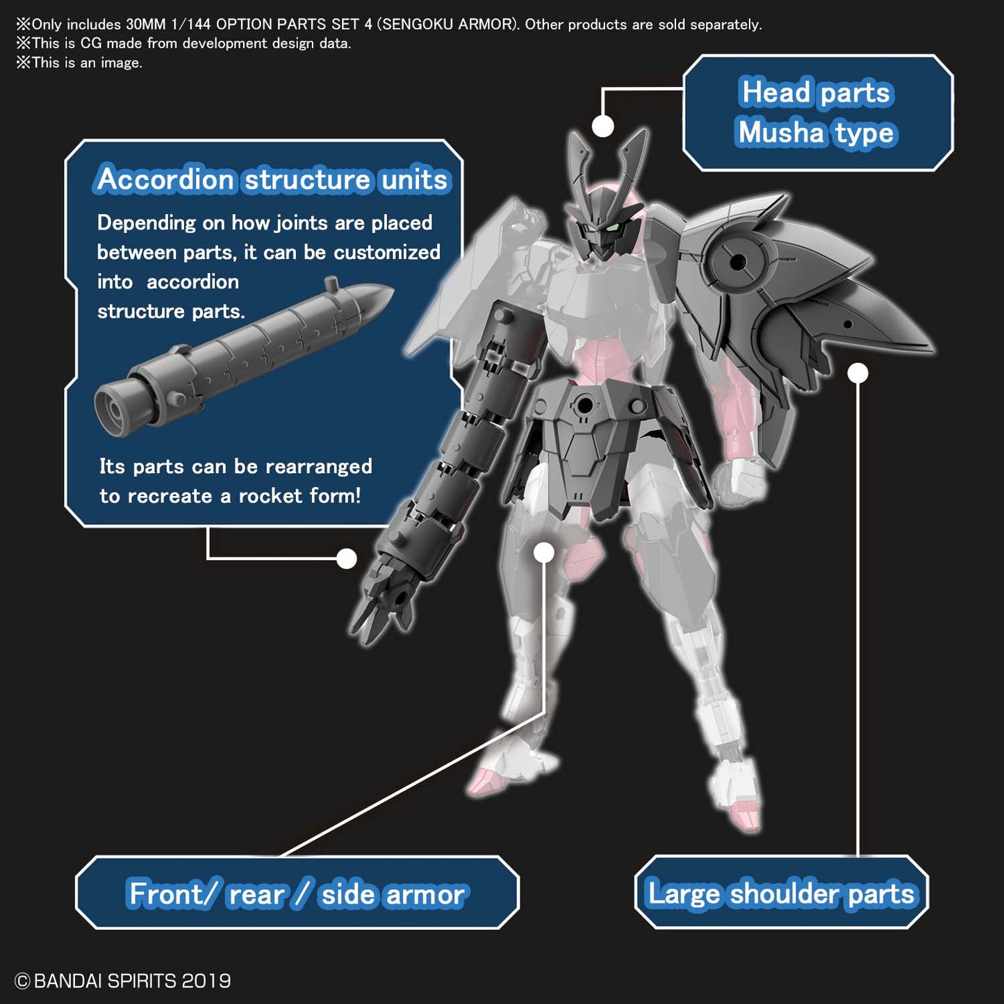 30MM 1/144 OPTION PARTS SET 4 (SENGOKU ARMOR)
