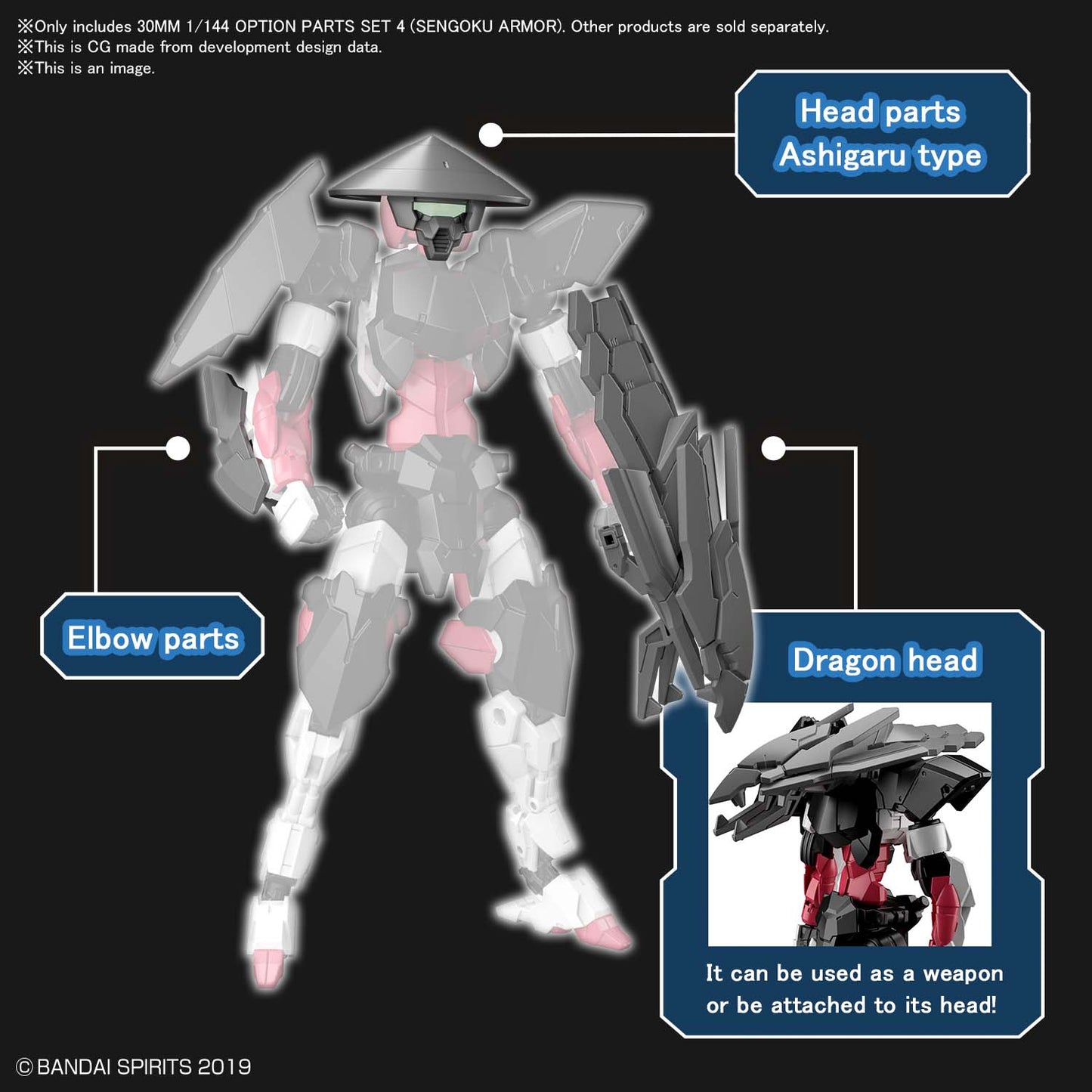 30MM 1/144 OPTION PARTS SET 4 (SENGOKU ARMOR)