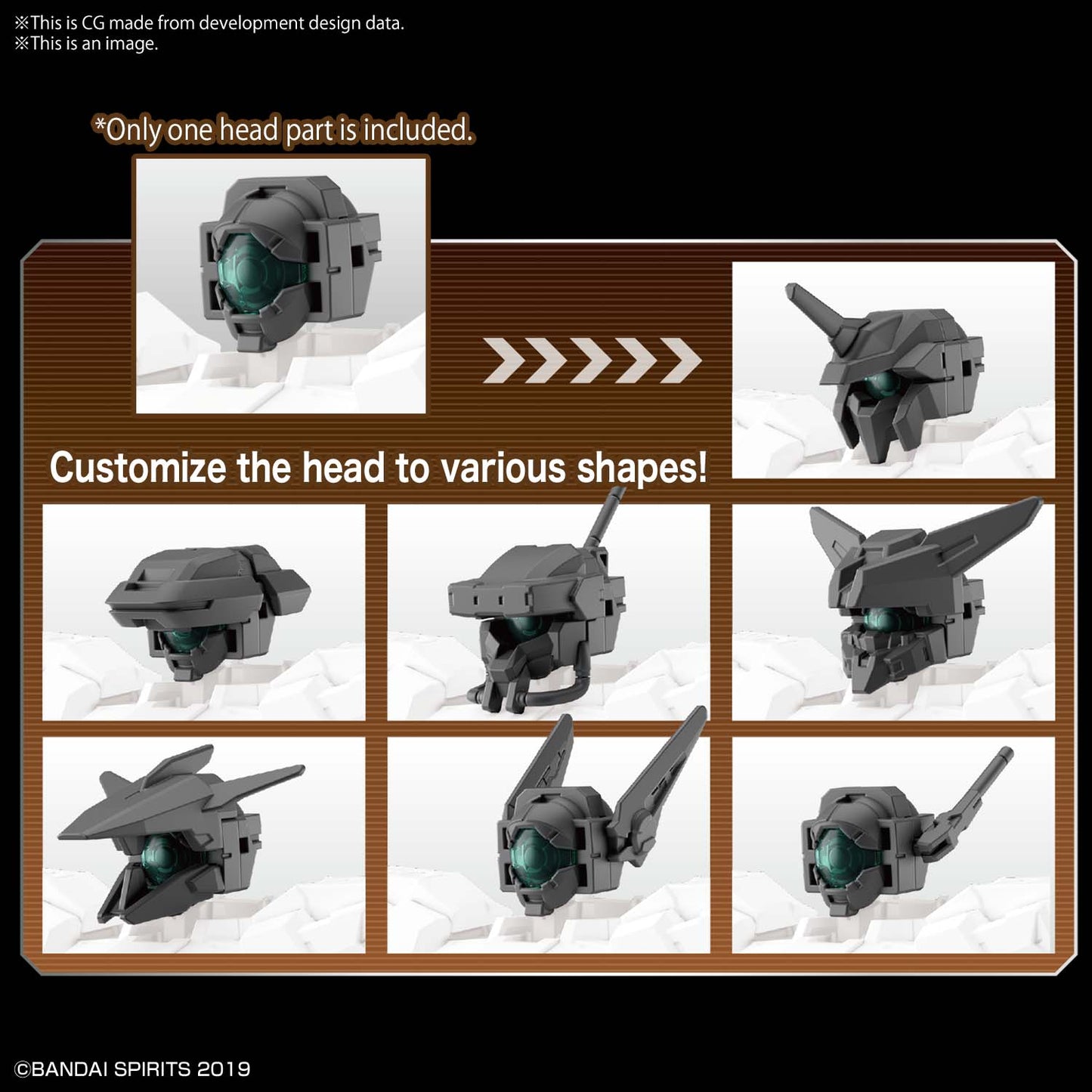 30MM 1/144 OPTION PARTS SET 6 (CUSTOMIZE HEADS A)