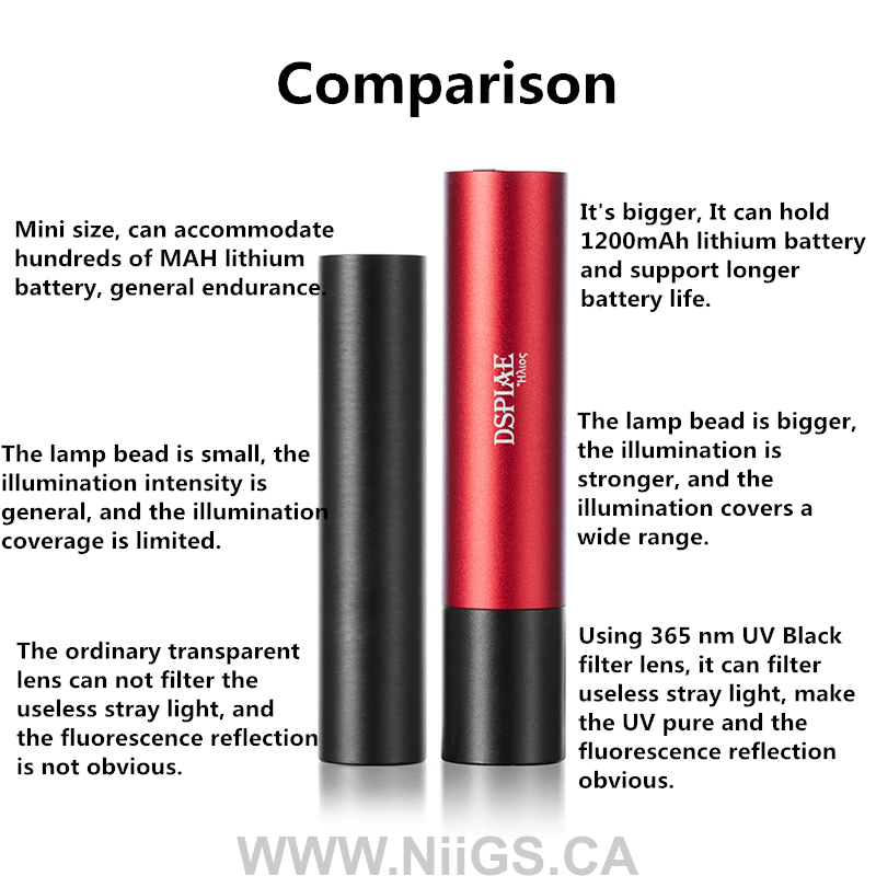DSPIAE 365nm Ultraviolet Light Torch