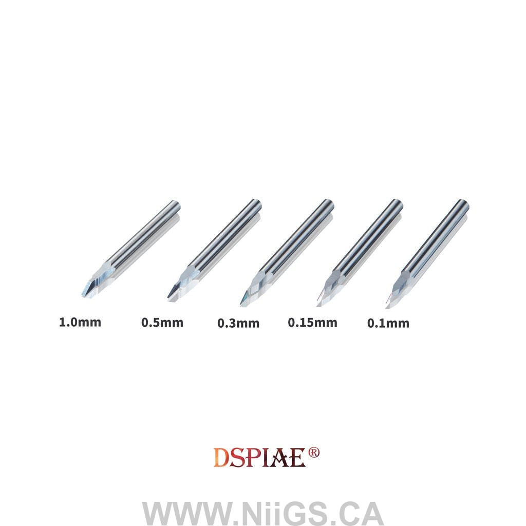 DSPIAE Push Broach Chisel 5-Piece Set (0.1/0.15/0.3/0.5/1.0mm)