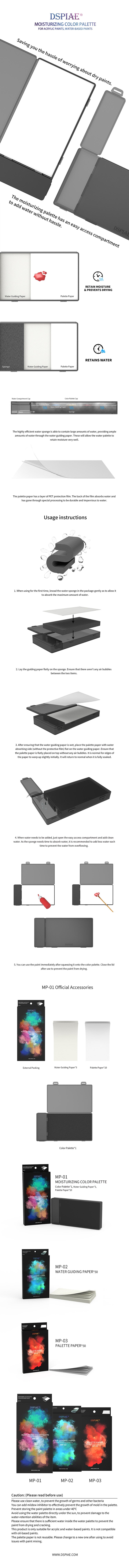 DSPIAE Moisture-Retaining Palette for Acrylic Paints
