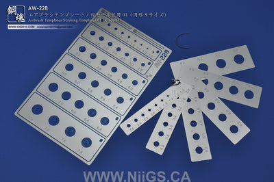 MADWORKS AW-228 AIRBRUSH / SCRIBING TEMPLATES: 01 (CIRCLE)