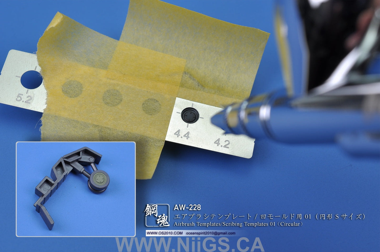MADWORKS AW-228 AIRBRUSH / SCRIBING TEMPLATES: 01 (CIRCLE)