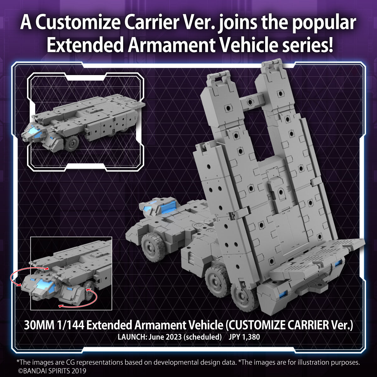 30MM 1/144 Extended Armament Vehicle (CUSTOMIZE CARRIER Ver.)
