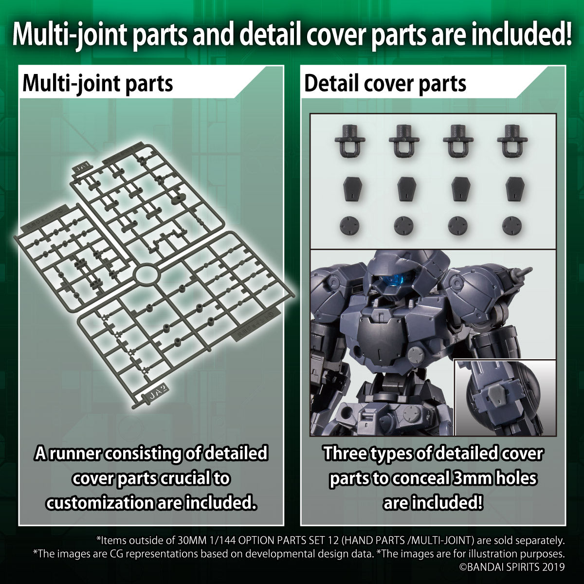 30MM 1/144 OPTION PARTS SET 12 (HAND PARTS /MULTI-JOINT)