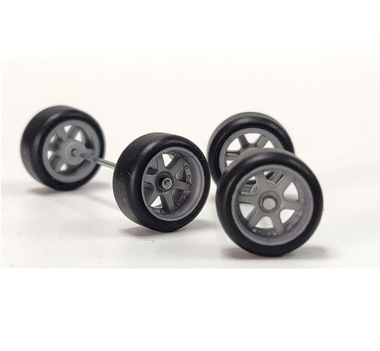 1/64 wheel set with rubber tires