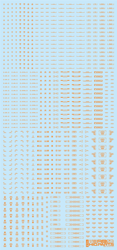 HiQ Parts 1/100 RB03 Caution Decal One Color Orange (1 pc)