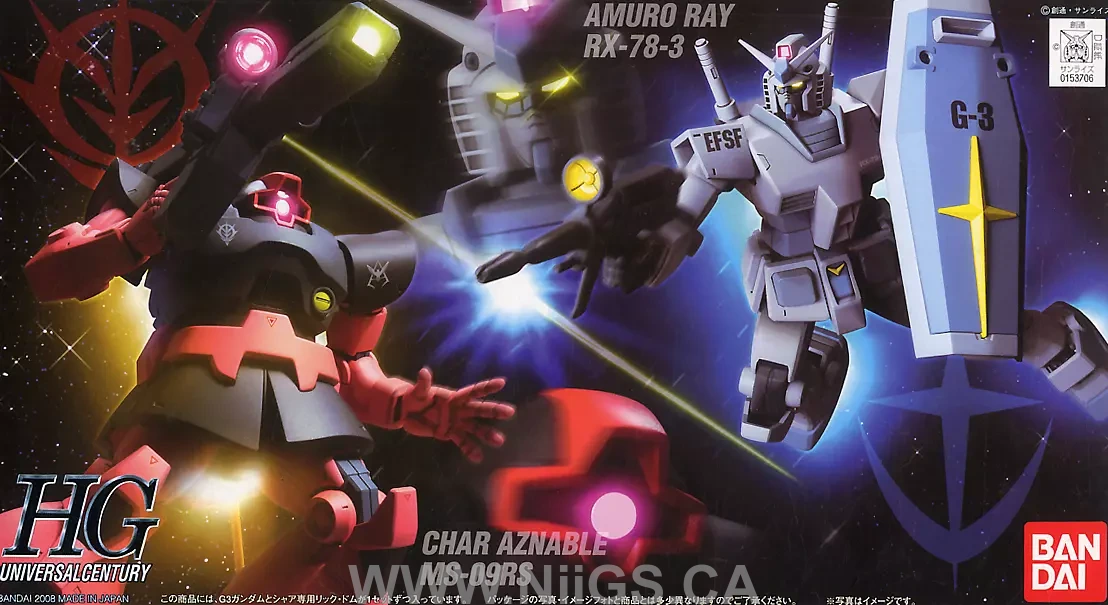 HGUC 1/144 G-3 GUNDAM VS CHAR'S RICK DOM SET