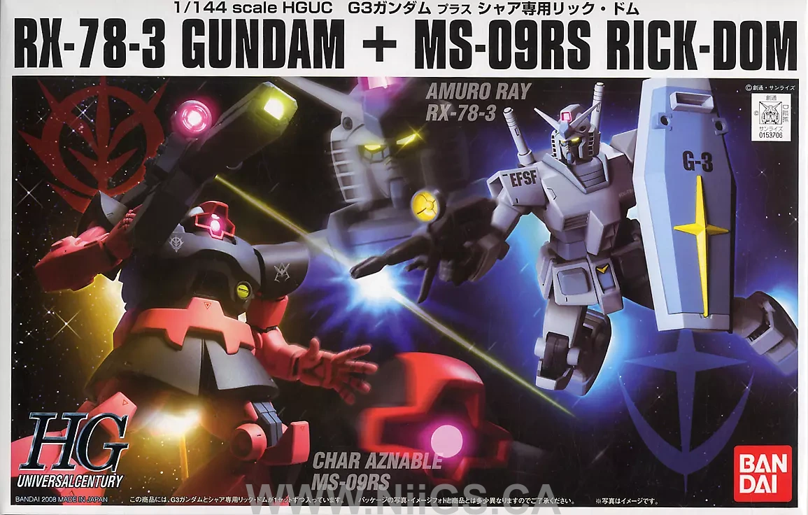 HGUC 1/144 G-3 GUNDAM VS CHAR'S RICK DOM SET