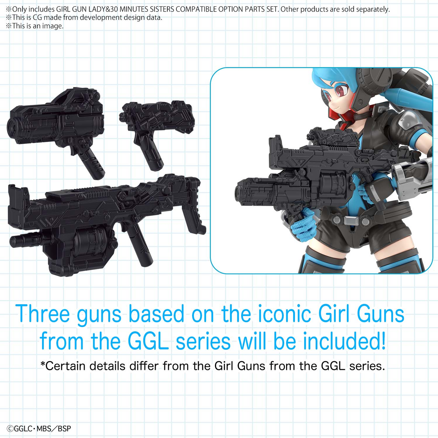 GIRL GUN LADY & 30 MINUTES SISTERS COMPATIBLE OPTION PARTS SET
