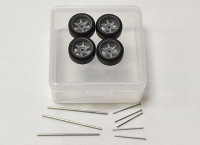 1/64 wheel set with rubber tires
