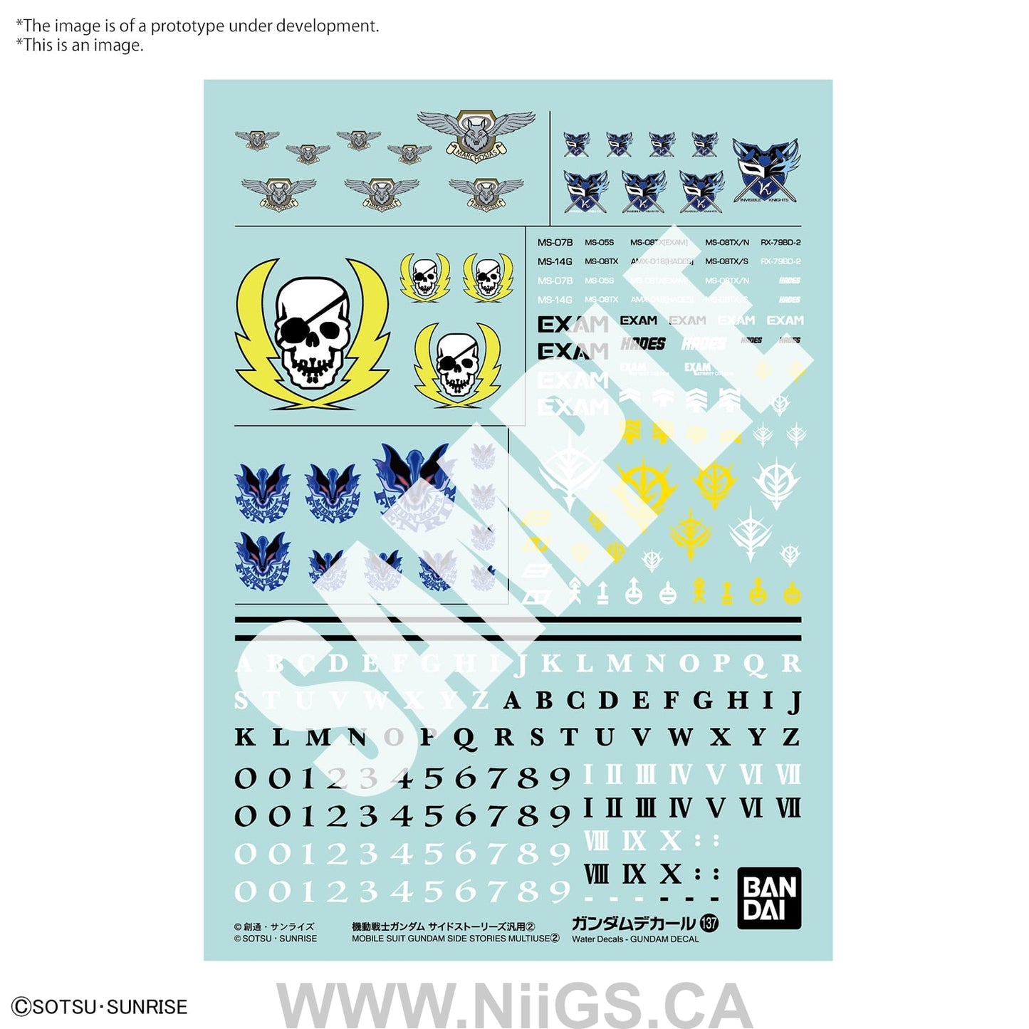 GUNDAM DECAL 137 - MOBILE SUIT GUNDAM SIDE STORIES MULTIUSE 2
