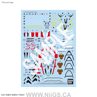 HG 1/100 YF-29 DURANDAL VALKYRIE (ALTO SAOTOME USE) WATER DECALS