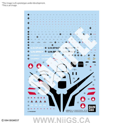 HG 1/100 YF-19 WATER DECALS