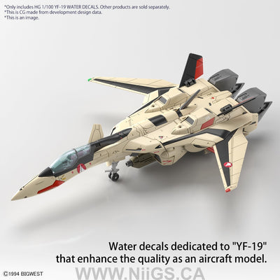 HG 1/100 YF-19 WATER DECALS