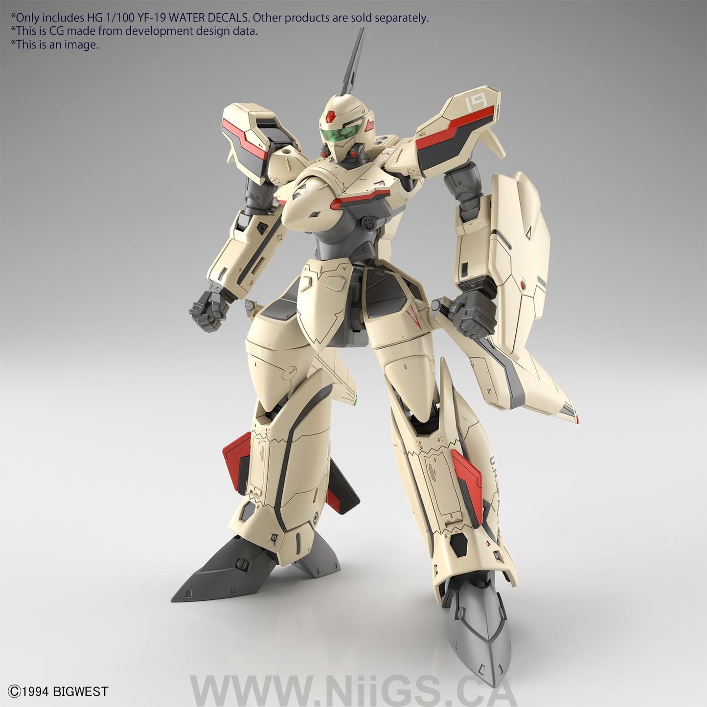 HG 1/100 YF-19 WATER DECALS