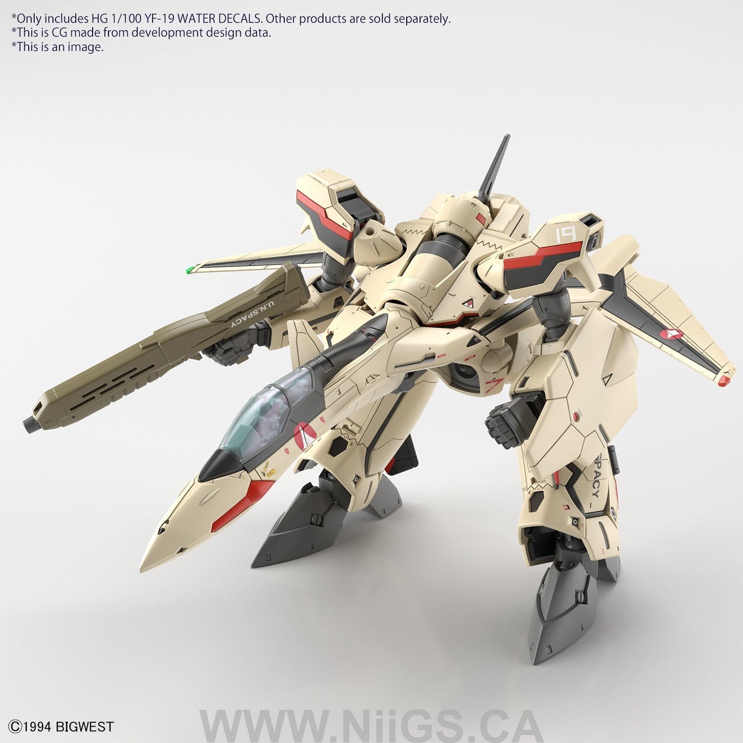 HG 1/100 YF-19 WATER DECALS