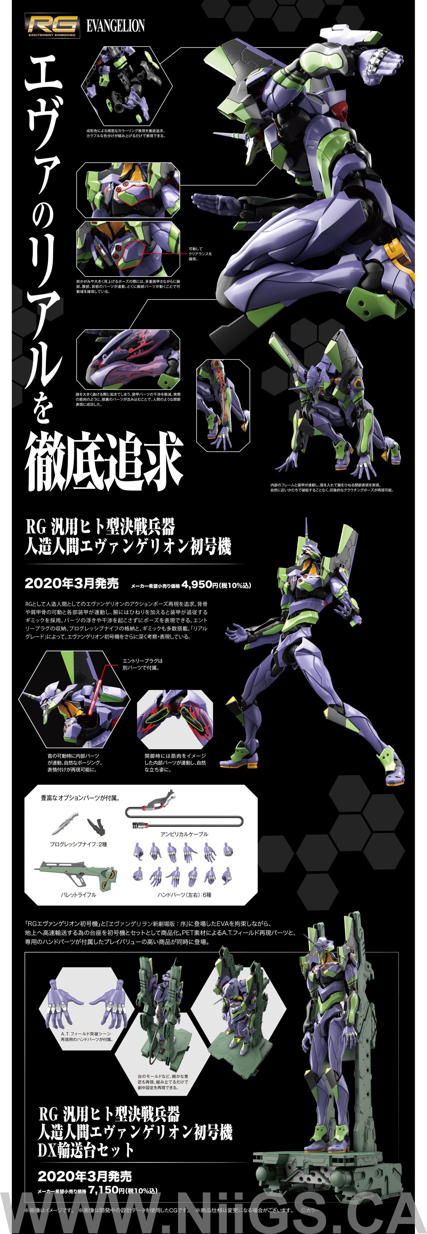 BANDAI Hobby RG MULTIPURPOSE HUMANOID DECISIVE WEAPON ARTIFICIAL HUMAN EVANGELION UNIT-01 DX TRANSPORT PLATFORM SET