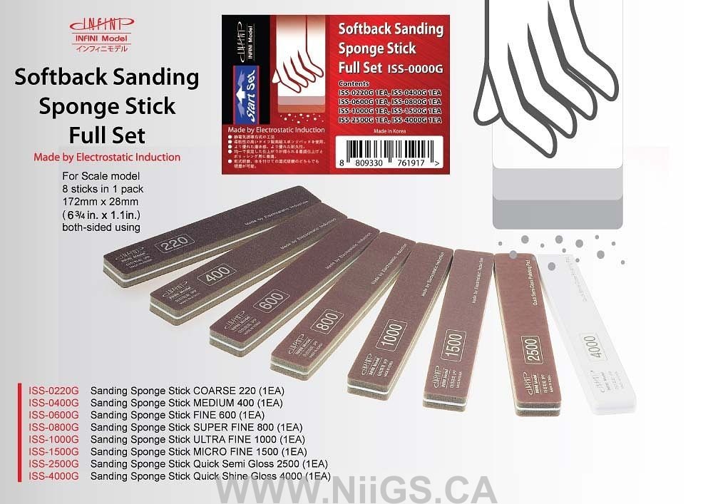 INFINI SOFTBACK SANDING SPONGE STICK FULL SET
