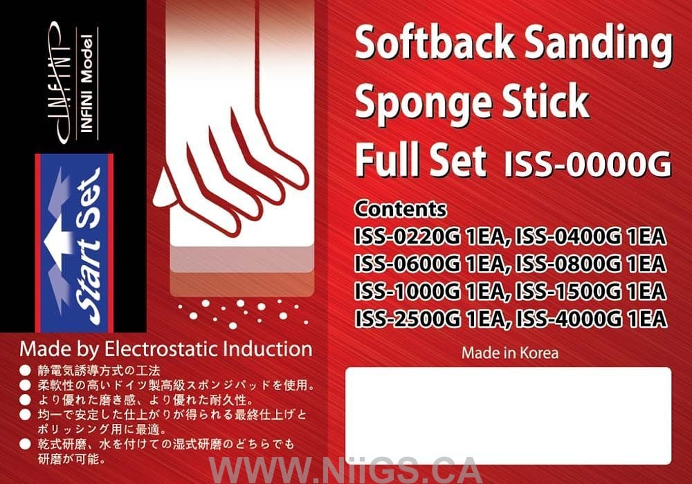 INFINI SOFTBACK SANDING SPONGE STICK FULL SET