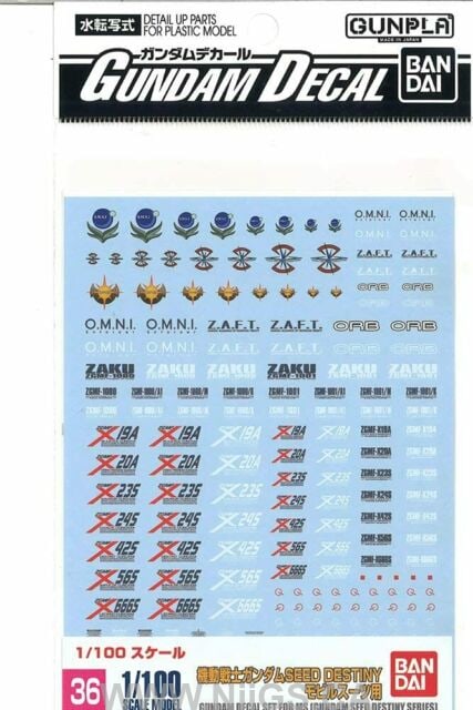 Gundam Decal 36 - Gundam Seed Destiny Series
