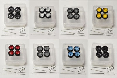 1/64 wheel set with rubber tires