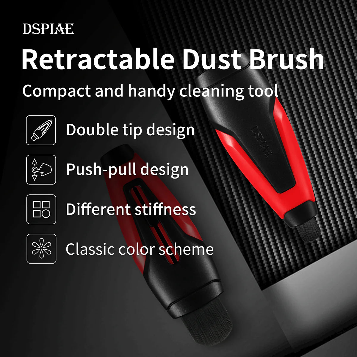 Dspiae Retractable Dust Brush Double Head