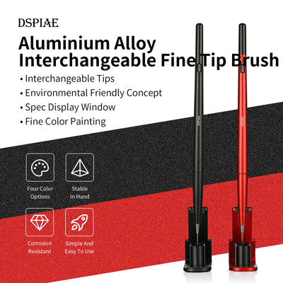 Dspiae Aluminium Alloy Interchangeable Fine Tip Brush