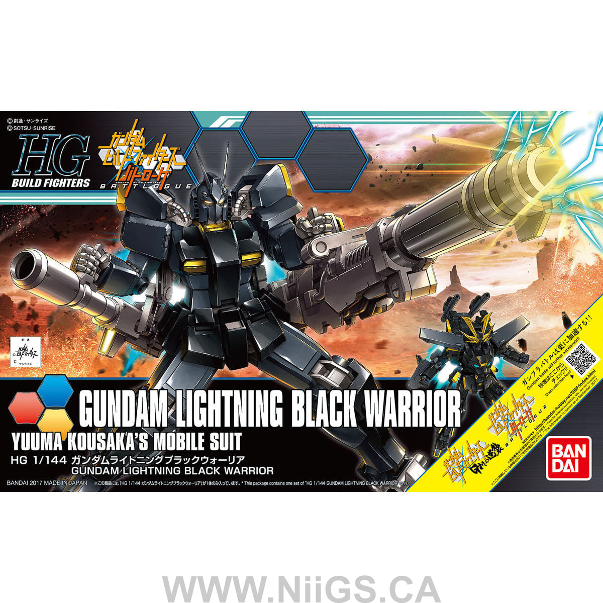 BANDAI Hobby HGBF 1/144 Gundam Lightning Black Warrior